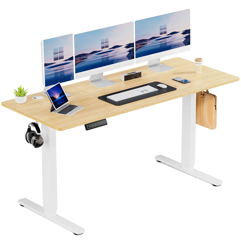 63x24in Electric Height Adjustable Standing Desk Memory T Shaped Home Office9