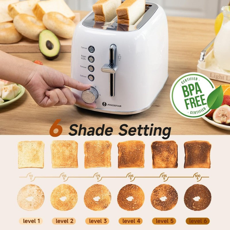 Retro 2 Slice Toaster - Stainless Steel, Wide Slots, Bagel, Crumb Tray2