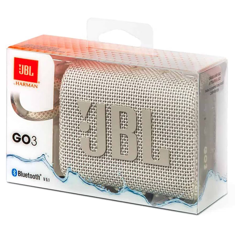 JBL Go 3 Portable Bluetooth Waterproof Mini Speaker Cloud White w/ Cloth1