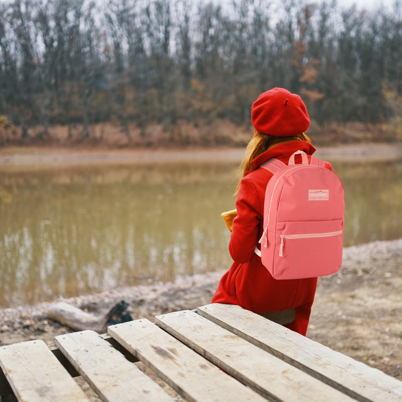 Coral Classic Backpack 17" Dual Zipper School Travel Bag6