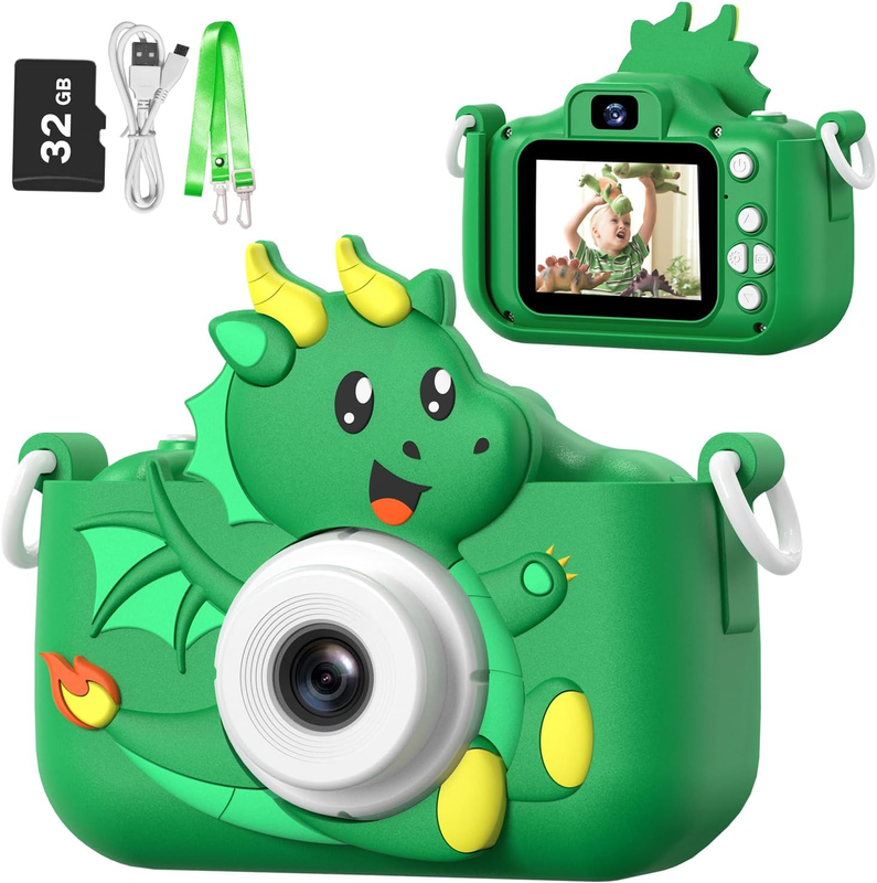 Kids Selfie Digital Camera Toy w/ Protective Cover 32GB SD Card Ages 3 90
