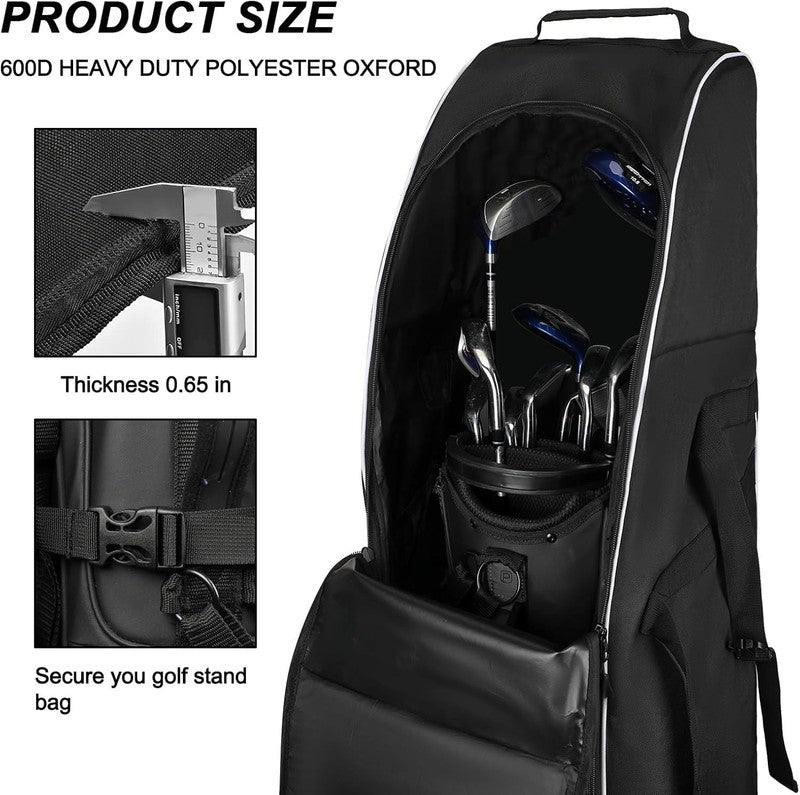 Golf Travel Bag w Wheels Airline Soft Sided 900D Heavy Duty Oxford Case4