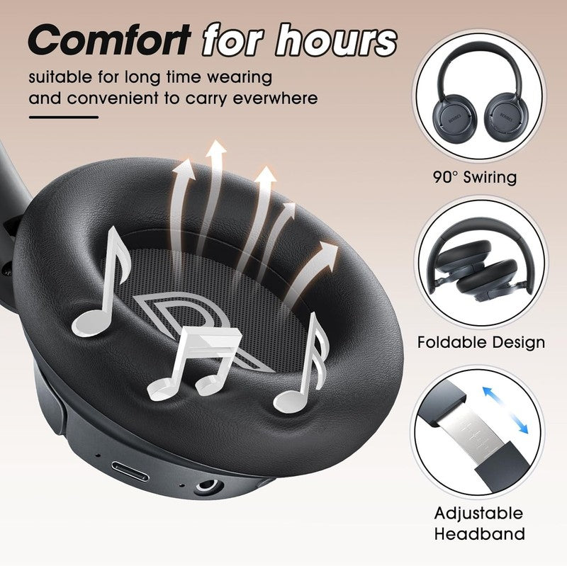 Hybrid Active Noise Cancelling Headphones, 70H Playtime, Deep Bass, Fast Charge1