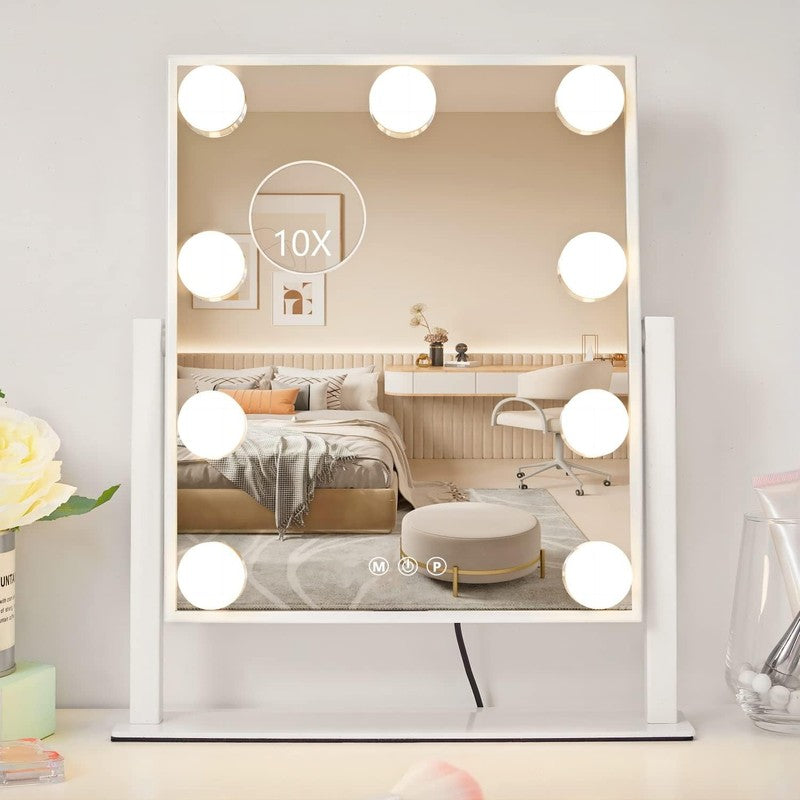 Vanity Mirror with Lights – 3 Color Modes, 10X Magnifier, Touch, 360°7