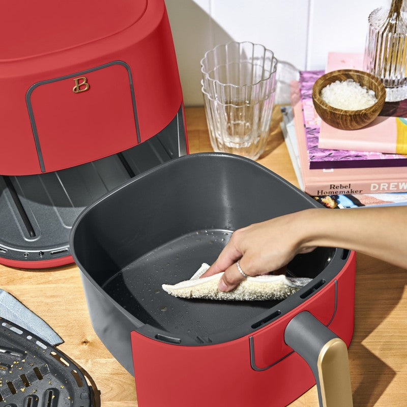 6 Qt Air Fryer w/ Turbocrisp Technology Evergood Ceramic Nonstick Tomato Red10