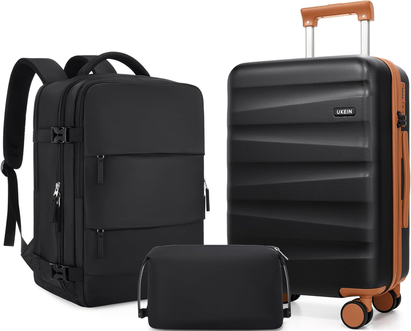 3 Piece Luggage Set w/ Backpack PC Carry On Spinner Hardshell Suitcase TSA Lock9