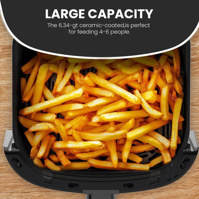 6Qt Air Fryer | Compact & Large, 400°F Multifunctional Electric Cooker, Grey5