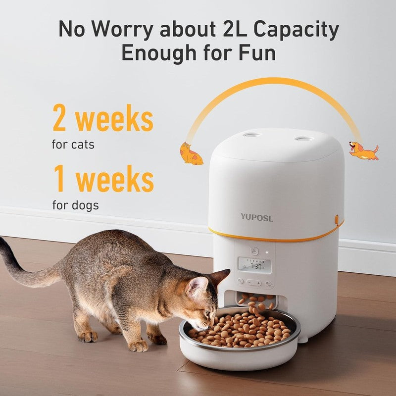 Automatic Cat Feeder 2L, Timed Pet Food Dispenser with 180 Day Battery Life8