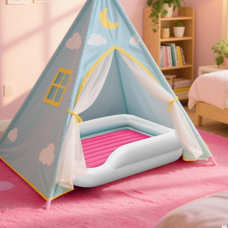 Portable Toddler Travel Bed with Bumpers, Inflatable Kids Air Mattress with Pump6