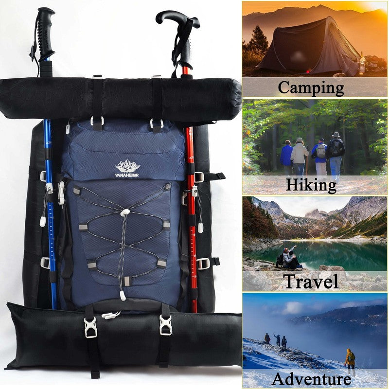 60L Hiking Camping Backpack Water Resistant with Rain Cover6