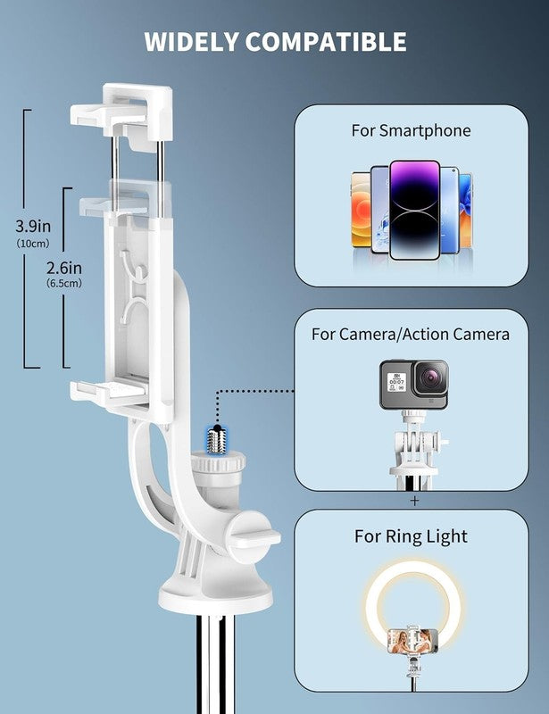 71'' Cell Phone Selfie Stick Tripod Extendable Smartphone Stand w Remote3