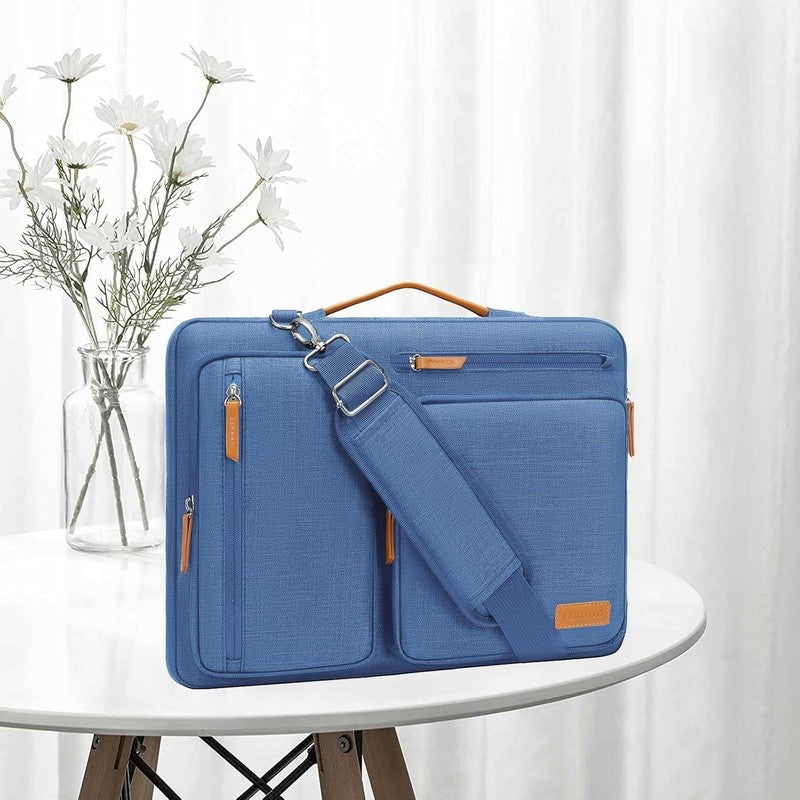 15.6 Inch Laptop Shoulder Bag 360 Protective Messenger 4 Zipper Pockets2