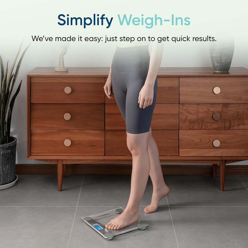 Bathroom Scale Digital Body Weight 400lb Blue LCD Glass High Precision5