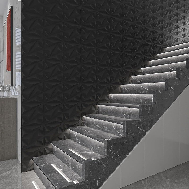 33 Pack 3D Wall Panel Diamond for Interior Wall Décor, PVC Flower Textured Wall 8