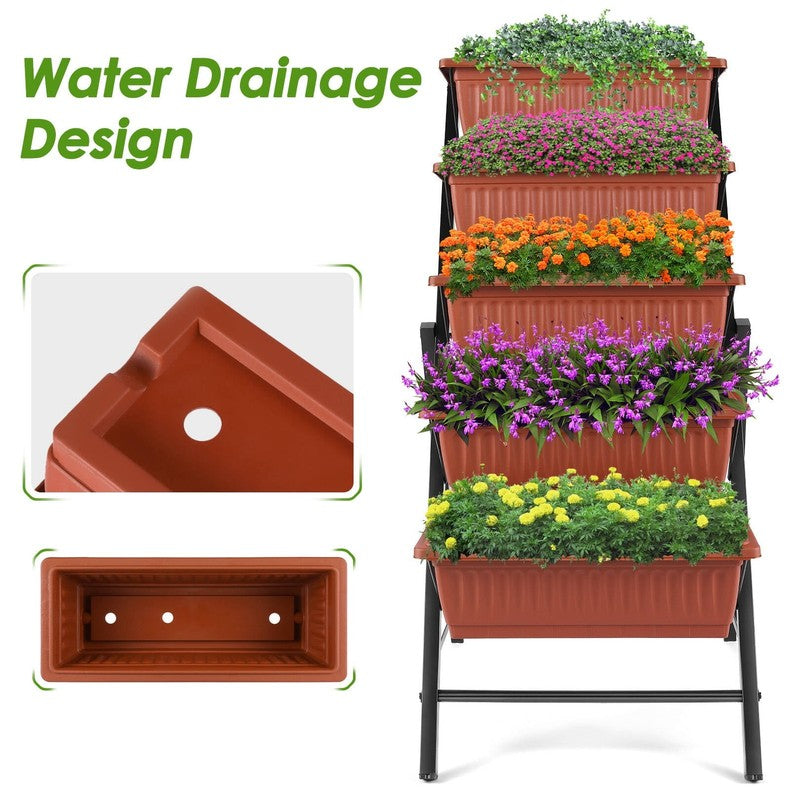 5-Tier Vertical Raised Garden Bed Planter – Freestanding Herb & Flower Box9