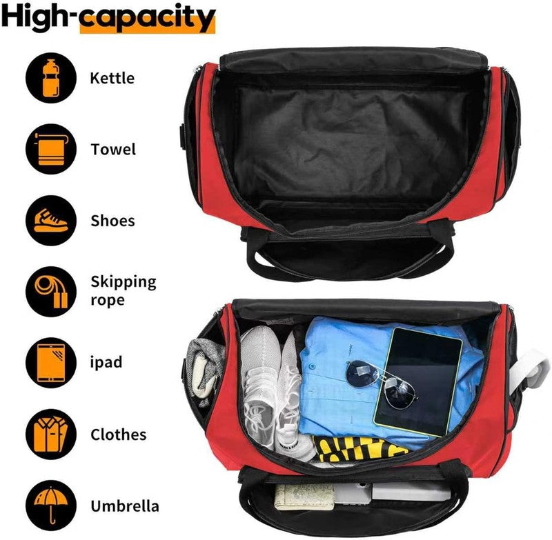 55L Women’s Gym Duffle Bag Large Red Sports Workout Travel Gear Red3