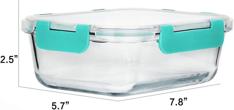8 Pack 30oz Glass Meal Prep Containers Airtight Lids Green1
