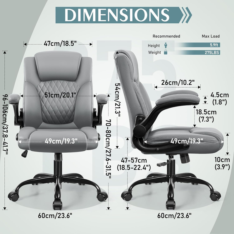 PU Leather Office Chair Ergonomic Swivel Desk Gaming Chair Wheels2