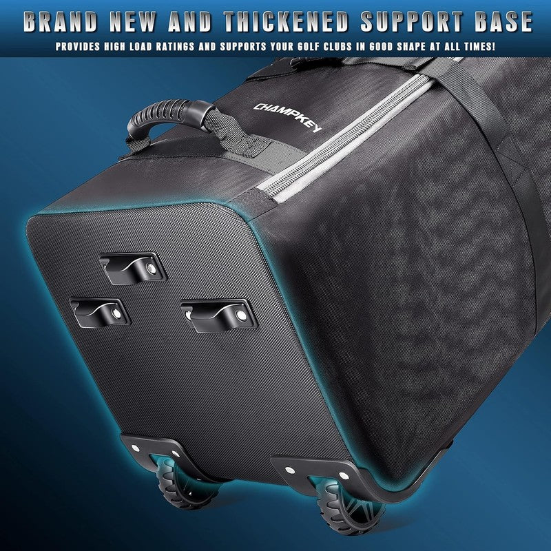 Premium Soft Padded Golf Travel Bag Airline Ready Oxford Fabric Oversized Wheels5