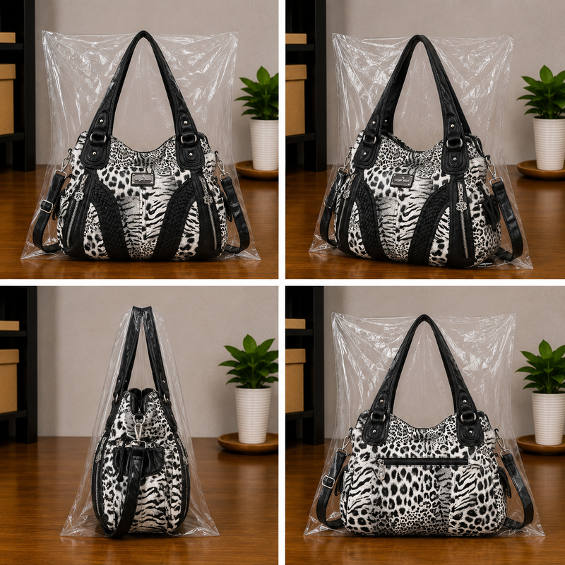 Women's Washed Synthetic Leather Tote Satchel Shoulder Bag0