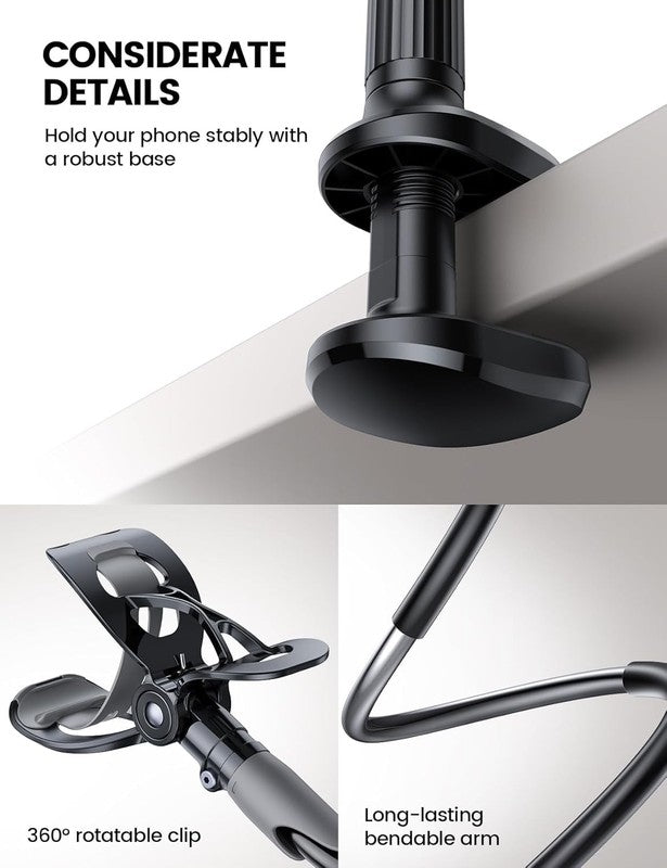 Flexible Gooseneck Phone Holder for Bed & Desk   Fits 4 7" Smartphones5