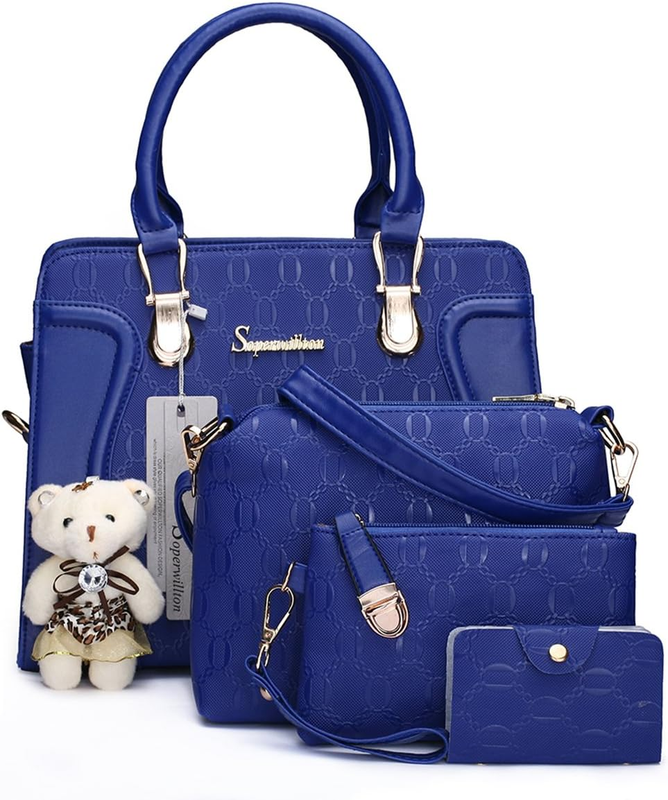 Women'S Fashion Handbags Tote Bags Shoulder Bag Top Handle Satchel Purse Set 4Pc8