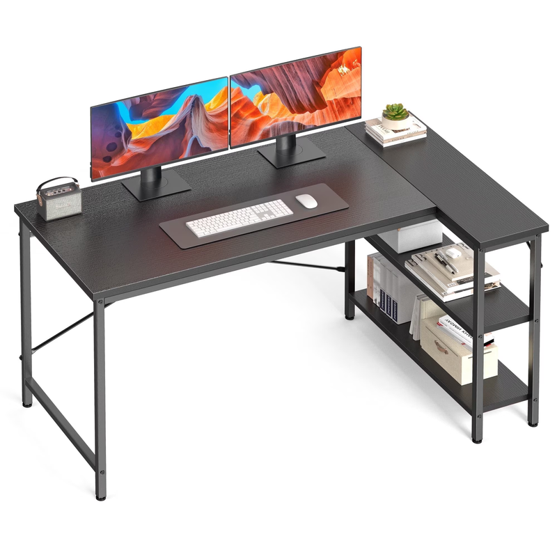 L Shaped Computer Desk, 47 Inch Corner Desk Gaming Table Writing Study Workstati0