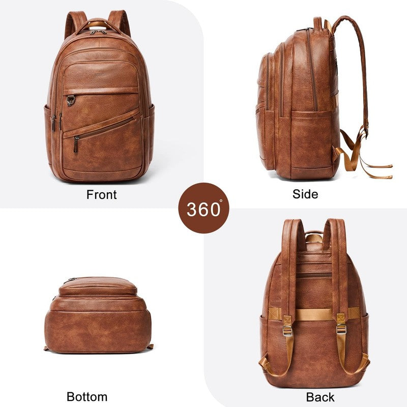43L Backpack for Women Men - Vegan Leather Backpack Purse Travel Carry-On Bag Co6