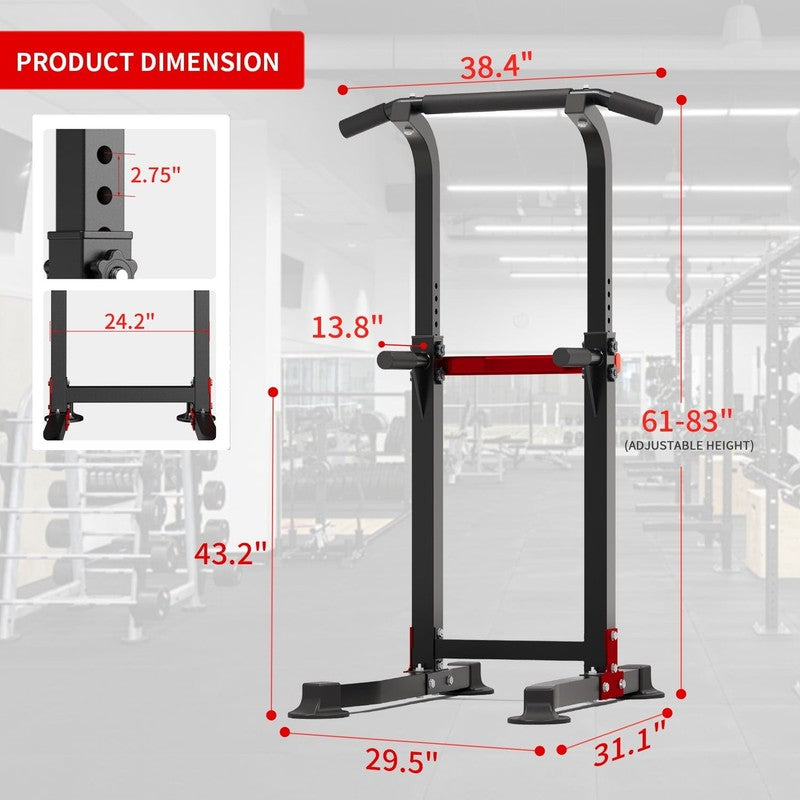 Pull up Bar Dip Station Power Tower Home Gym Equipment 300 Lb Load Steel5