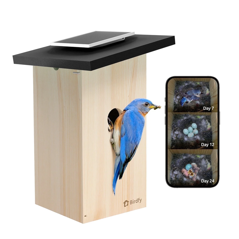 Smart Bird Houses for outside Solar Powered, 1080P HD Live View Bird House with 0