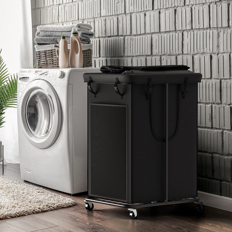 150L Large Laundry Hamper, Oxford Fabric w/ Wheels & Removable Bag – Black7