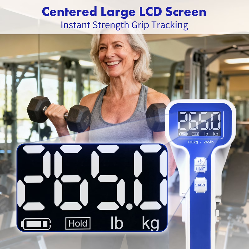 Grip Strength Tester 265lb 120kg Digital Hand Dynamometer LCD FDA1
