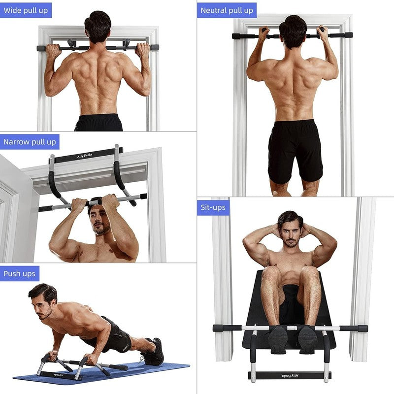 Pull up Bar for Doorway | Thickened Steel Max Limit 440 Lbs Upper Body Fitness W5