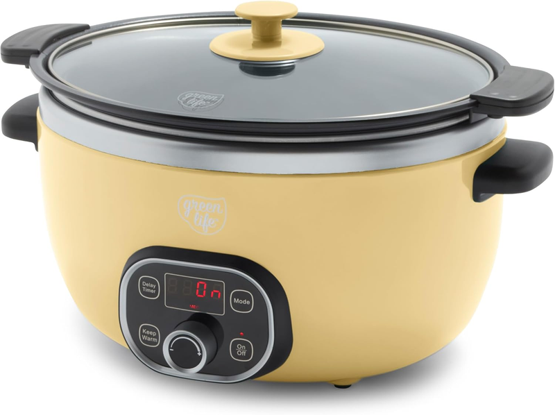 6QT Slow Cooker, Non-Toxic Pfas-Free Ceramic Nonstick Removable Interior Bowl, P10