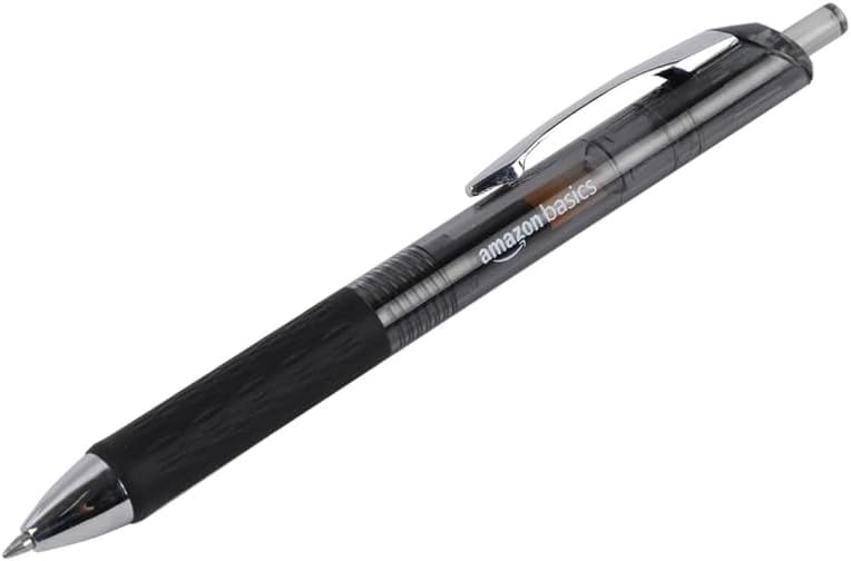 Retractable Gel Pens, Smooth Writing, Black, No Smudge, 12-Pack1