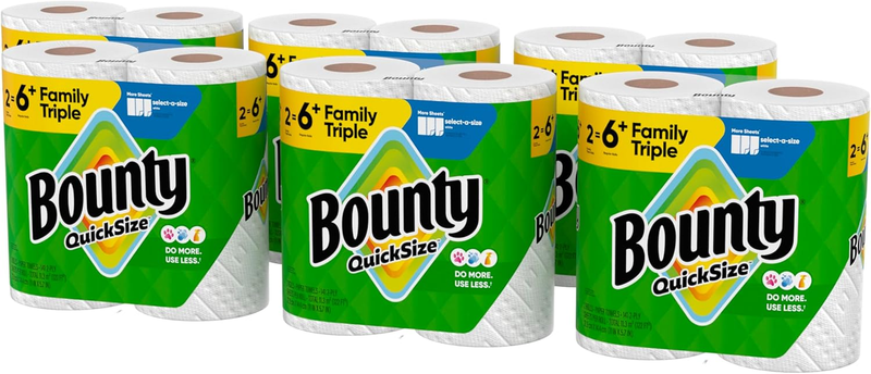 Quick Size Paper Towels White 12 Family Triple Rolls 40 Regular Rolls10