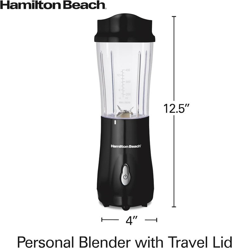 Portable Blender 14Oz BPA Free Cup & Lid, Stainless Steel Blades, Black 51101AG7