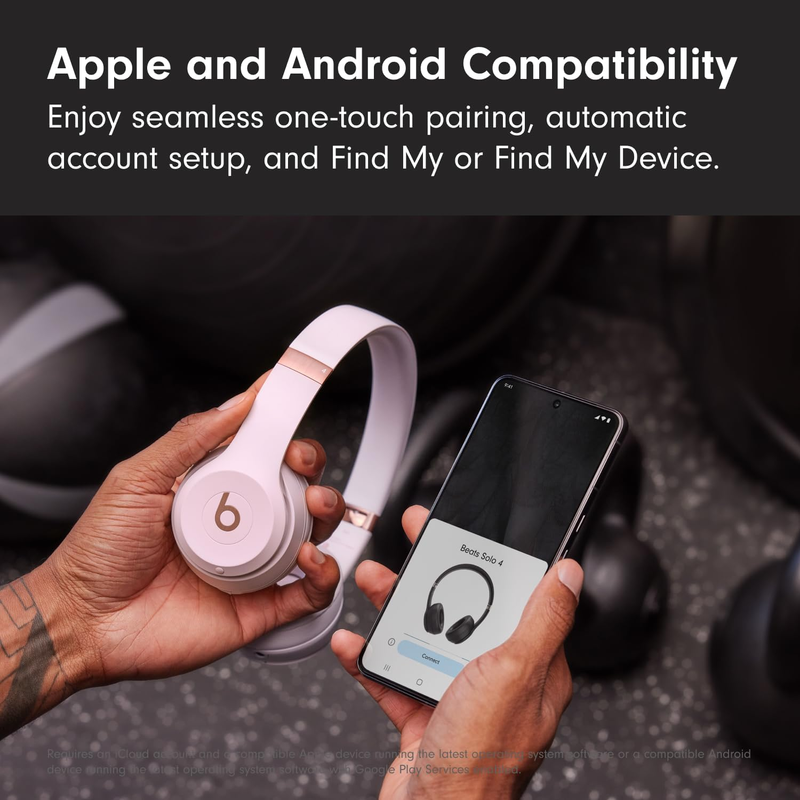 Solo 4 Wireless On-Ear Bluetooth Headphones 50Hr Battery Cloud Pink Android Comp7