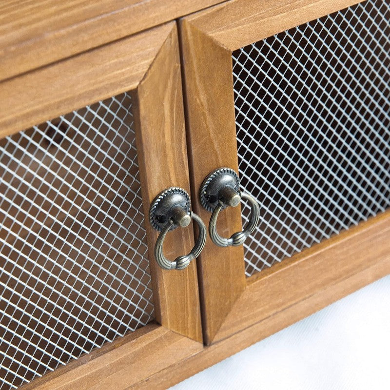   Storage Cabinet, Mini Countertop Cabinet, Wood Organizer for Kitchen Living Ro3