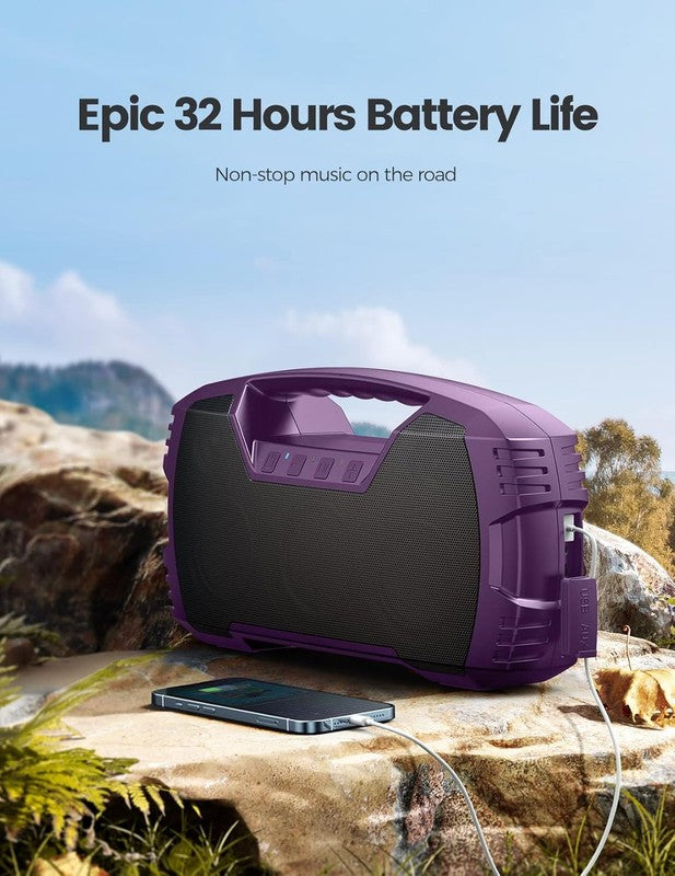 40W Bluetooth Speaker, IPX7 Waterproof, 32H Playtime, Deep Bass, Portable Handle3