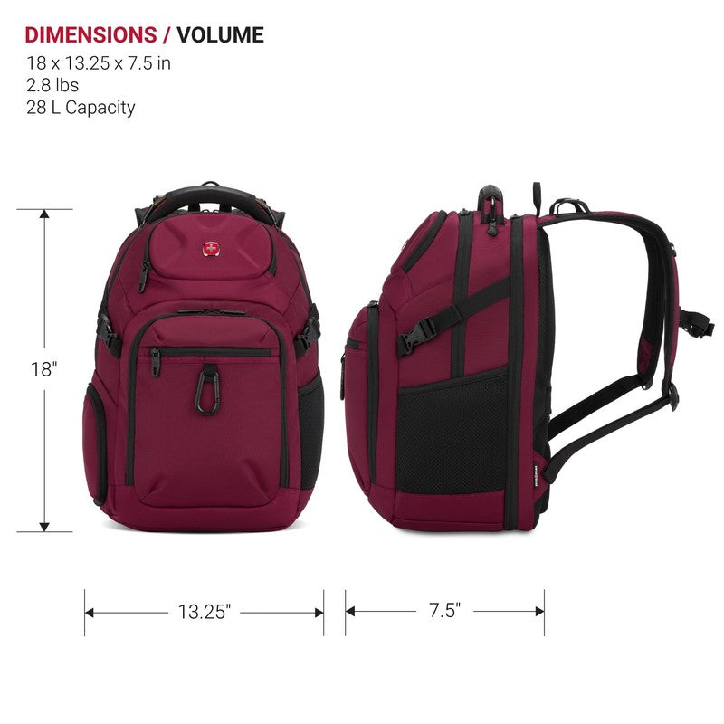 Stride Scansmart Laptop Backpack, Burgundy, Feature Packed for School, Travel, E2