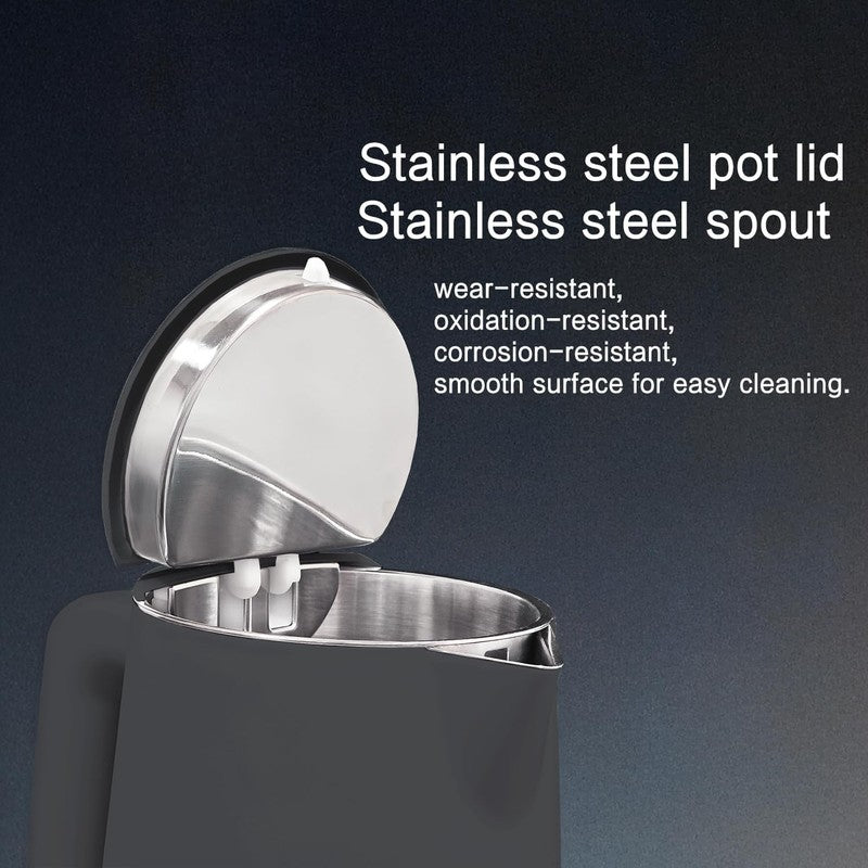 Electric Kettle 1.5L Stainless Steel Double Wall 5 Keep Warm Gray BPA Free4