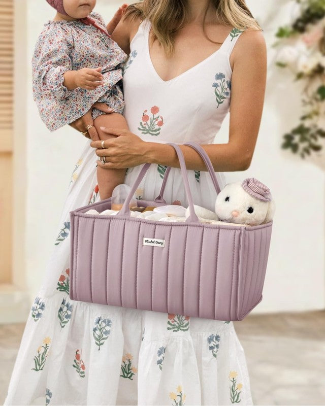 Baby Diaper Caddy Organizer Storage Basket Newborn Essentials Mauve4