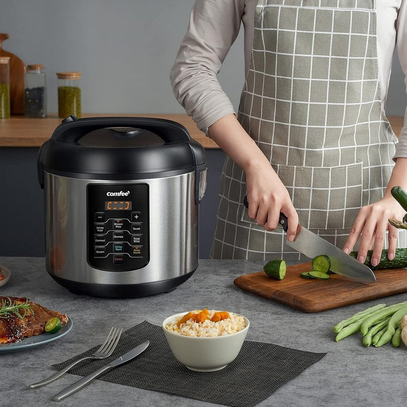 Rice Cooker 10 Cup/20 Cup Cooked 8 in 1 Steamer Sauté Warmer 5.2Qt Large6