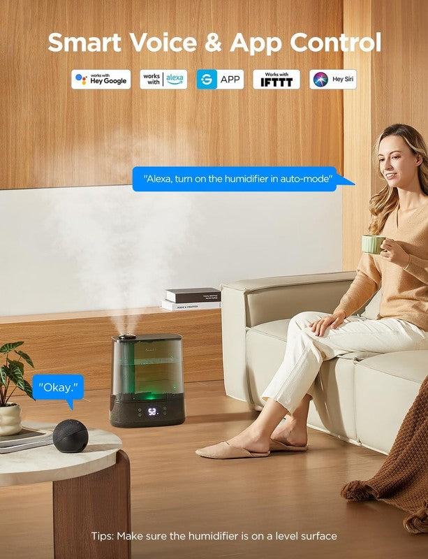 Smart Humidifier 6L Cool Mist WiFi Auto Mode 60H Quiet for Baby Plant Black1