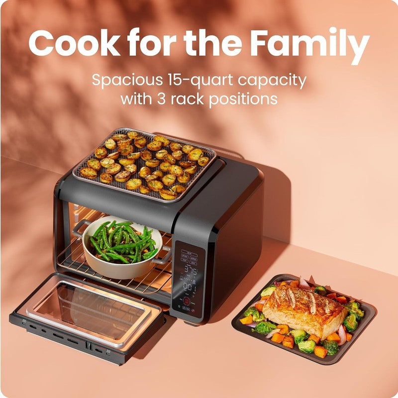 15Qt Air Fryer Toaster Oven, 4 Slice, Bake/Broil/Air Fry/Toast, 450°F Max3