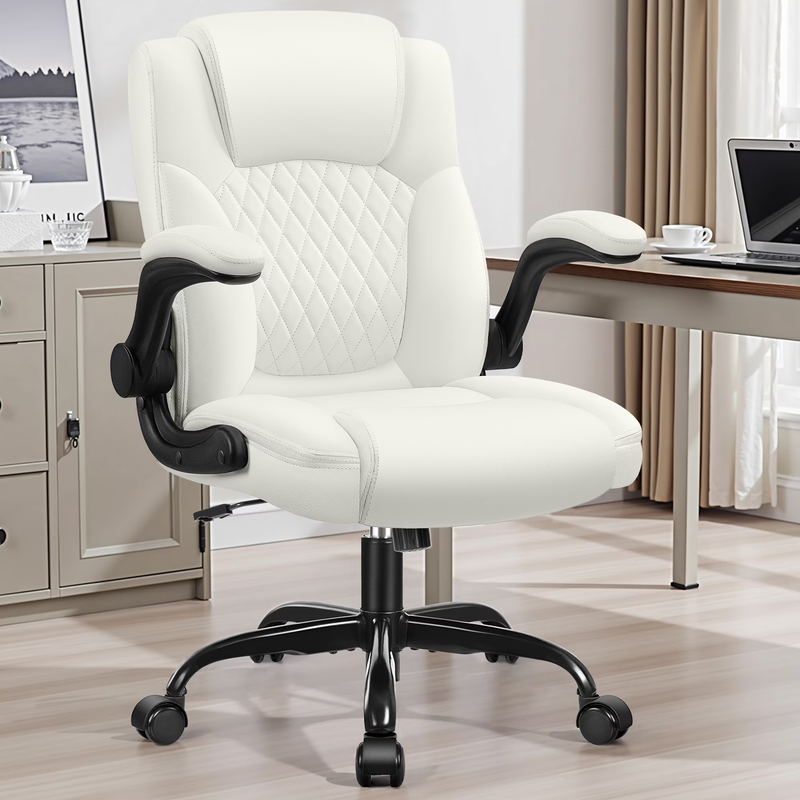 Ergonomic Leather Computer Office Chair 400LB Capacity White7