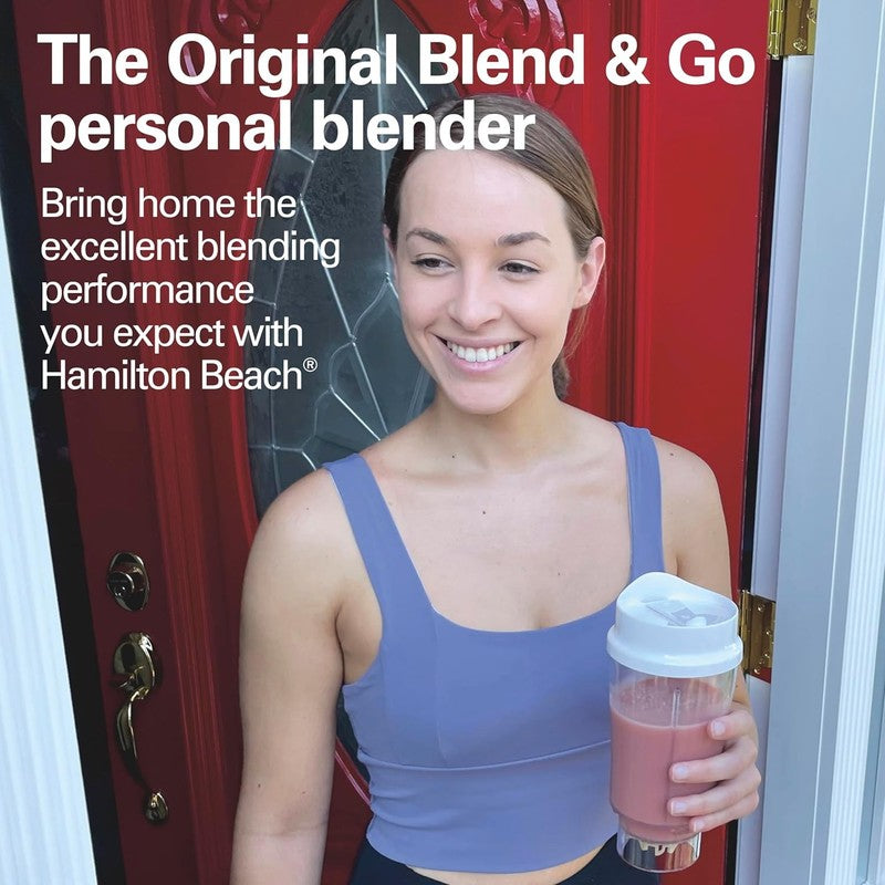 Portable Blender 14Oz BPA Free Cup & Lid, Stainless Steel Blades, White 51101V1