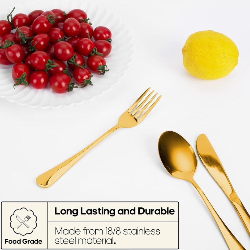 Reusable Travel Utensils Set Fork Spoon Stainless Steel with Case Gold1