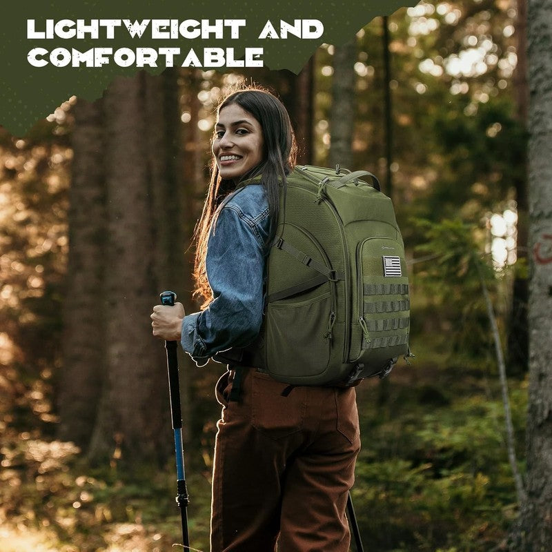 Tactical Backpack 40L Men Water Resistant Hiking Camping Gym Molle Army Green6